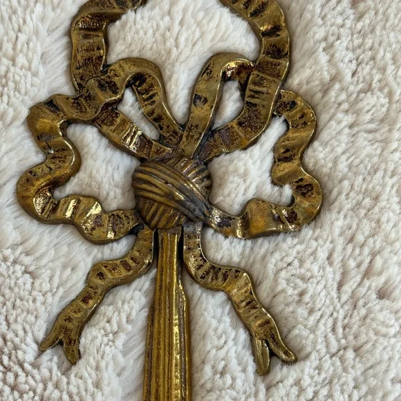Vintage Louis xvi ribbon bow gold gilded double arm electric candle wall sconce